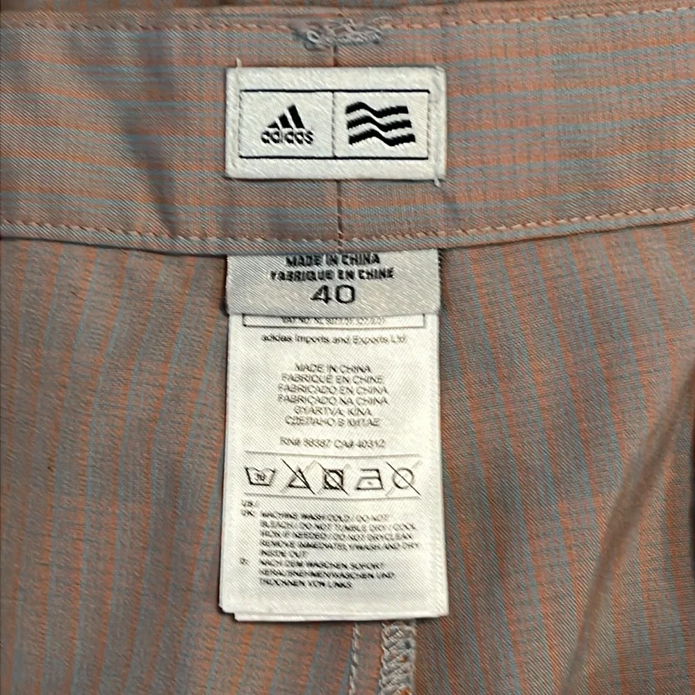 Adidas Men’s Golf Shorts‎ Tan and Blue Stripe Size 40